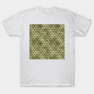 Teal and Gold Vintage Art Deco Fan Palms Pattern T-Shirt